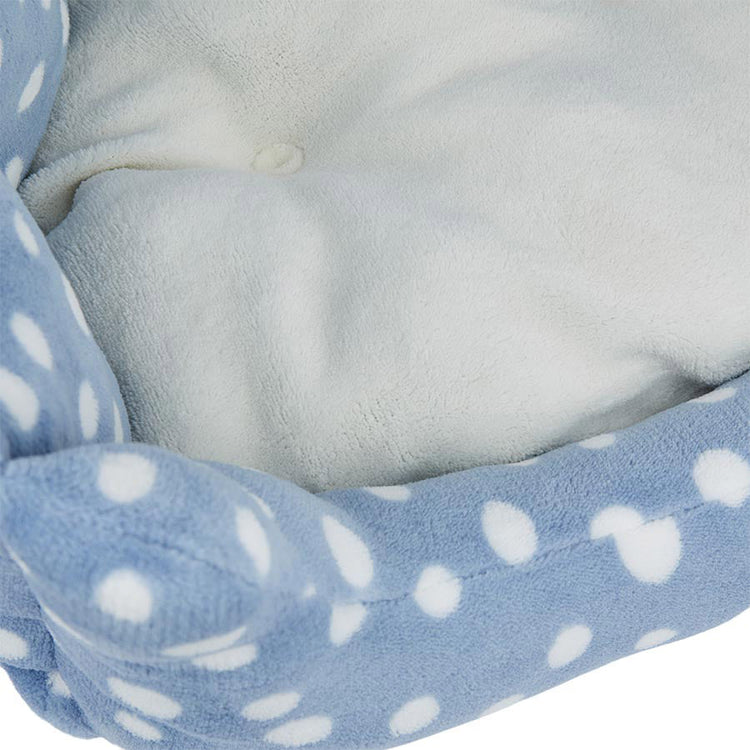 Blue Spotty Clamshell Cat Bed – Cozy Hideaway for Cats