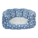 Blue Spotty Clamshell Cat Bed – Cozy Hideaway for Cats